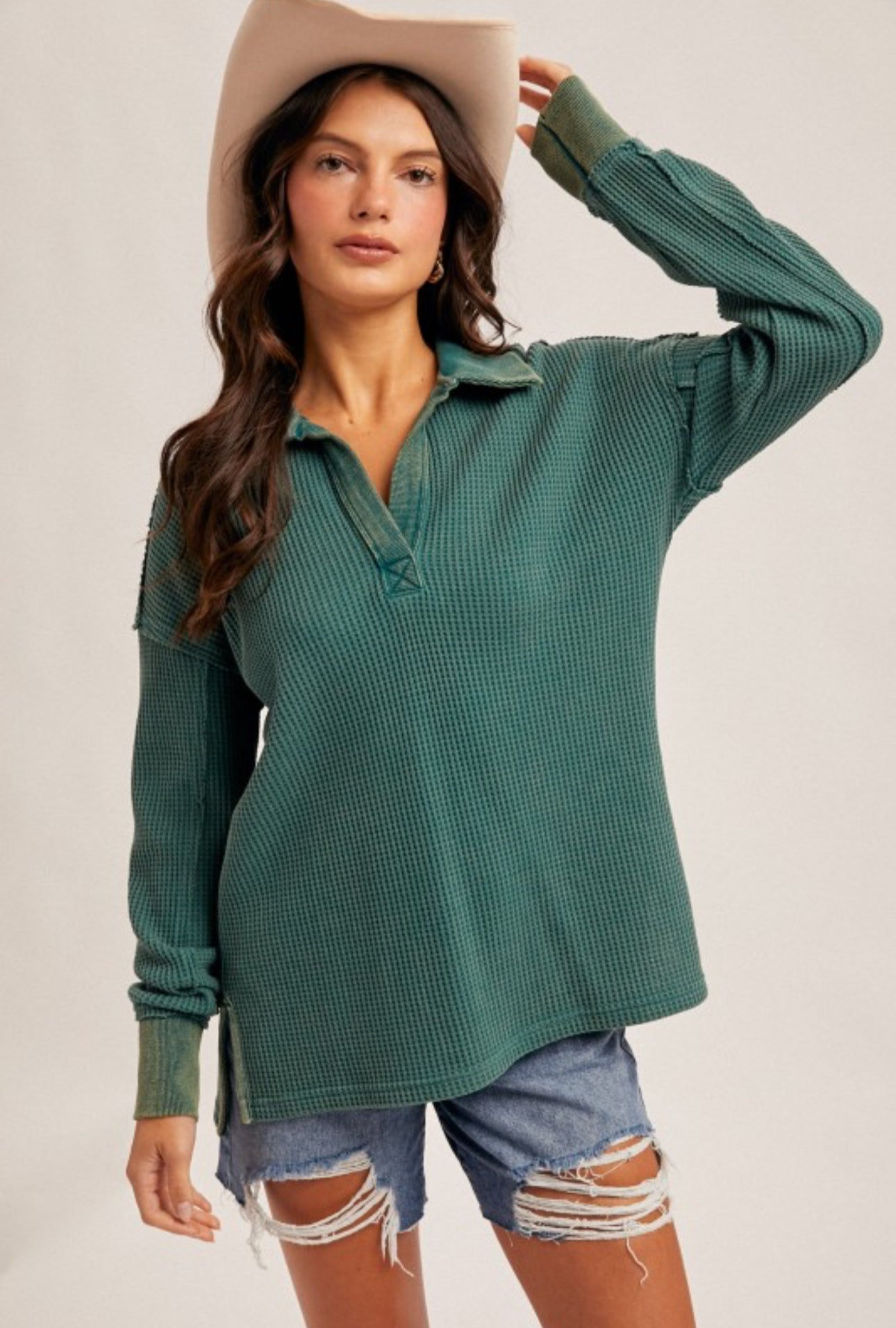 THERMAL WASHED OVERSIZED TOP
