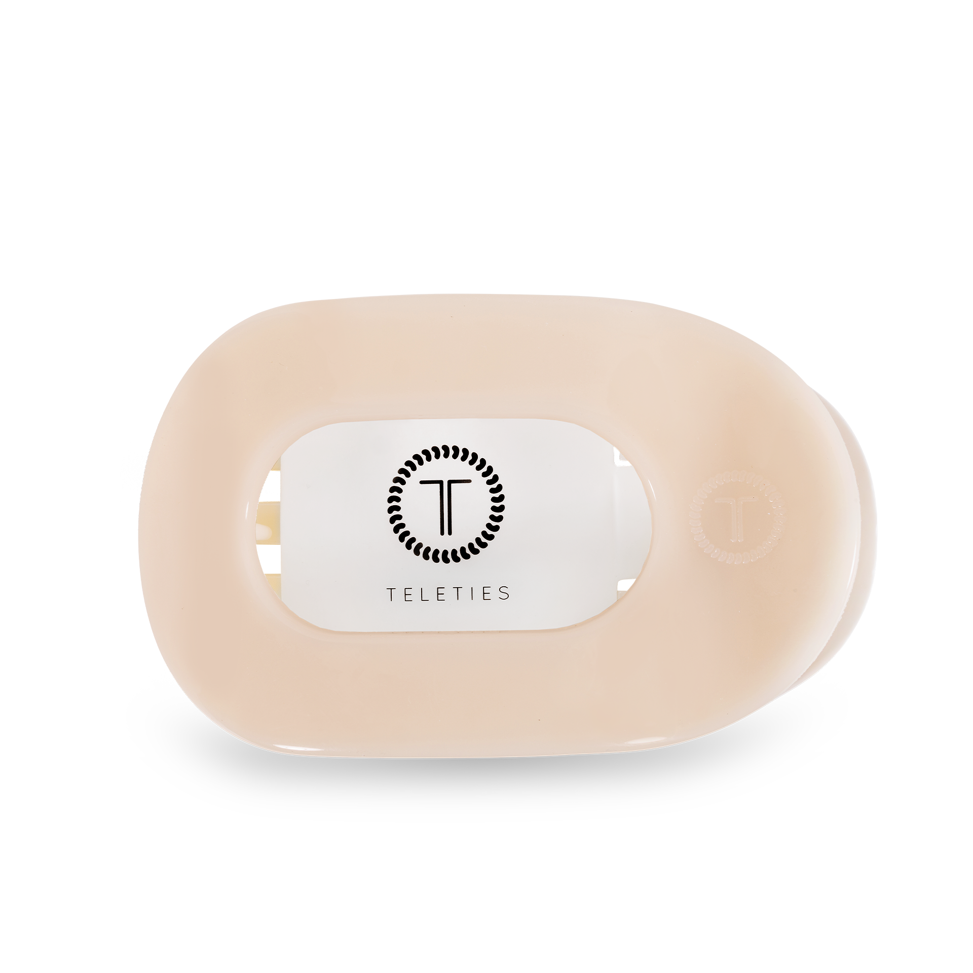 ALMOND BEIGE SMALL FLAT ROUND CLIP