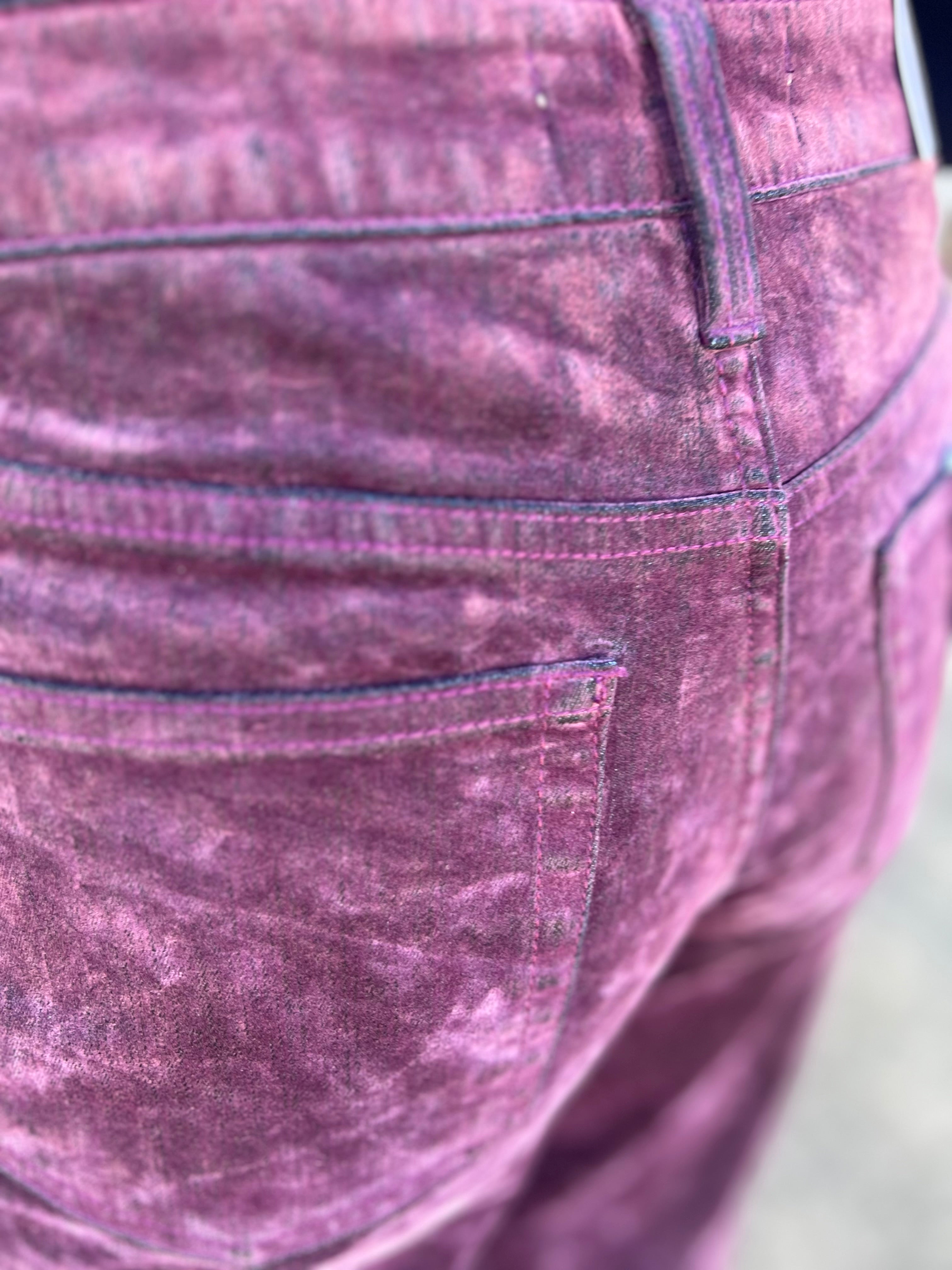 Vervet Velvet Flocked Barrel Leg Jeans