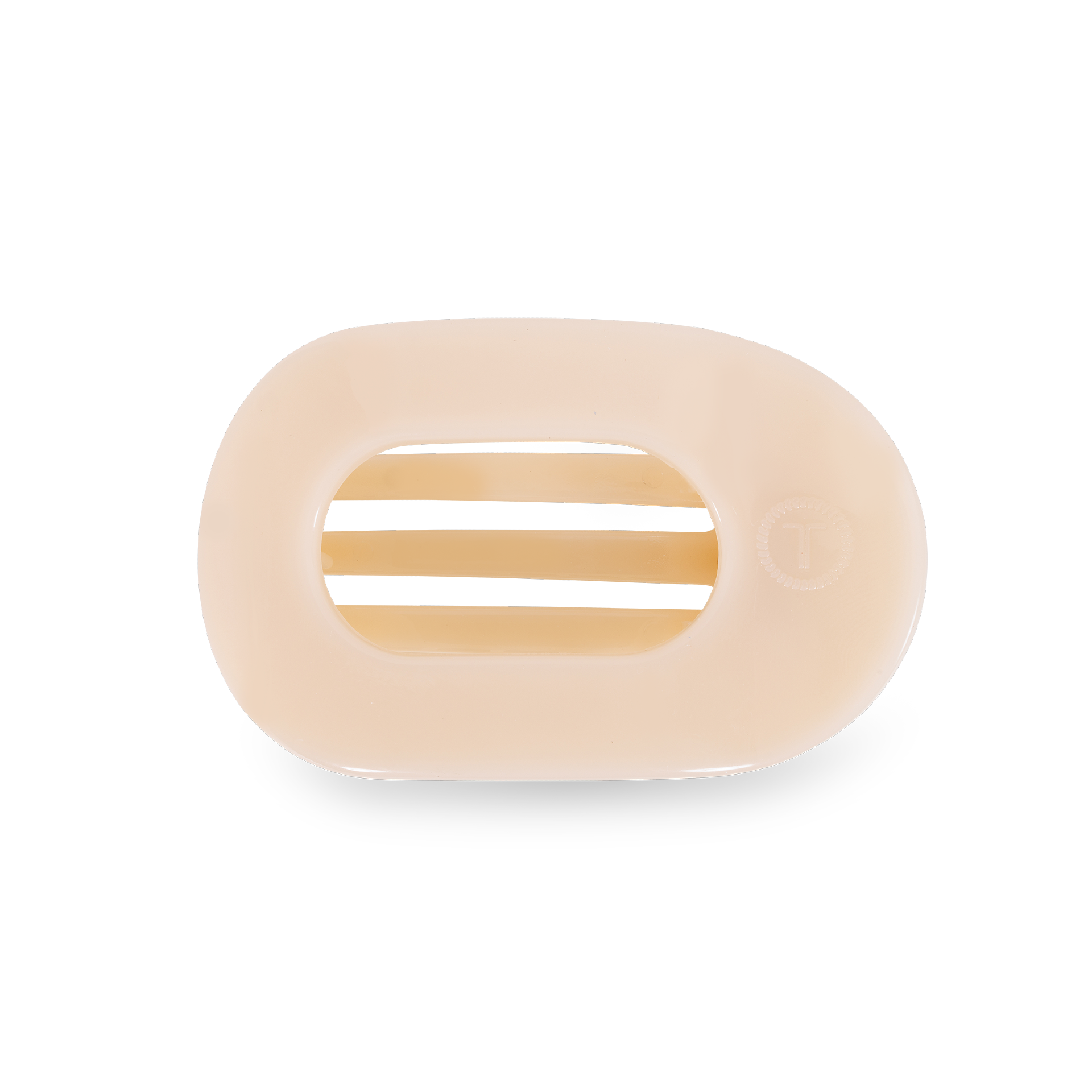 ALMOND BEIGE SMALL FLAT ROUND CLIP