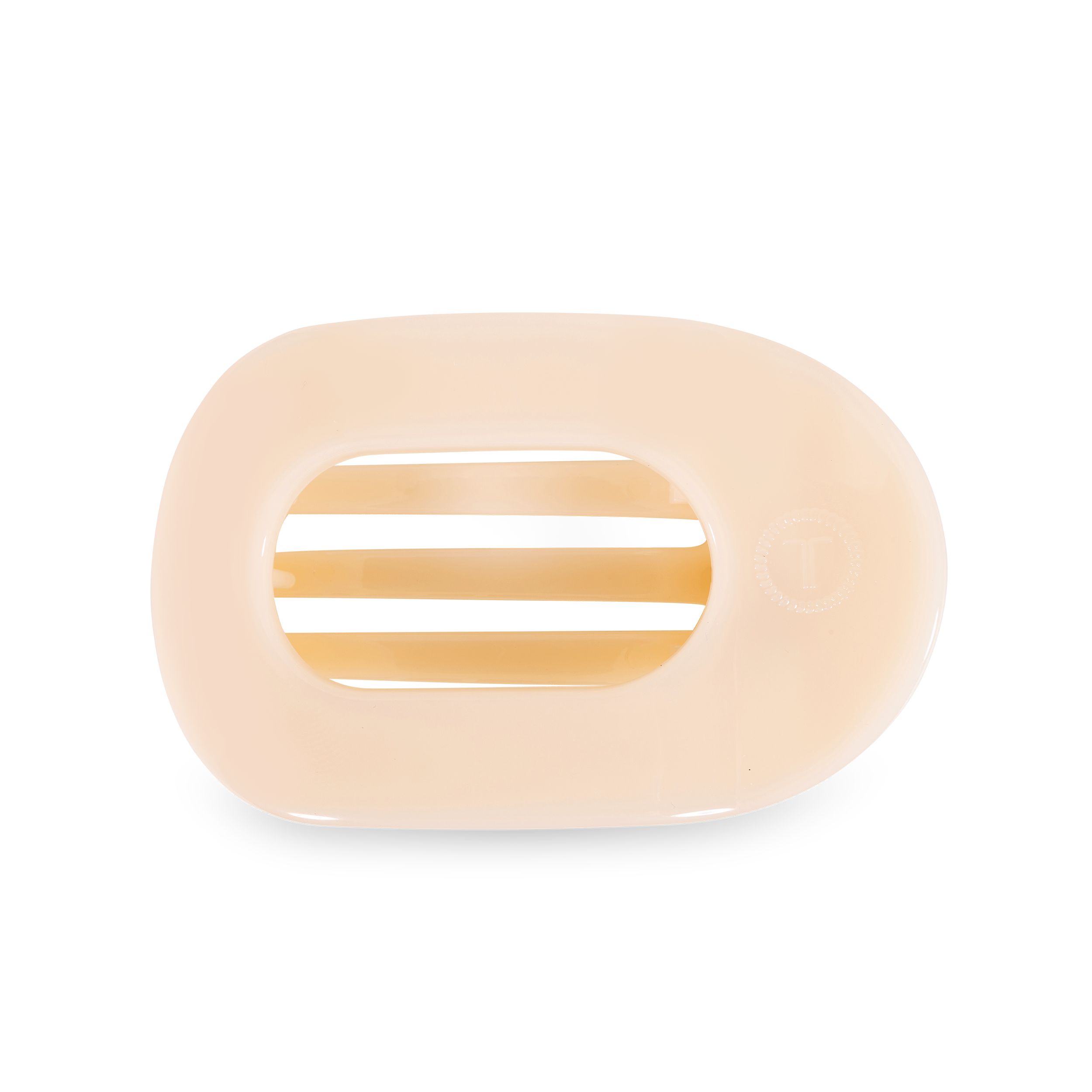 ALMOND BEIGE MEDIUM FLAT ROUND CLIP