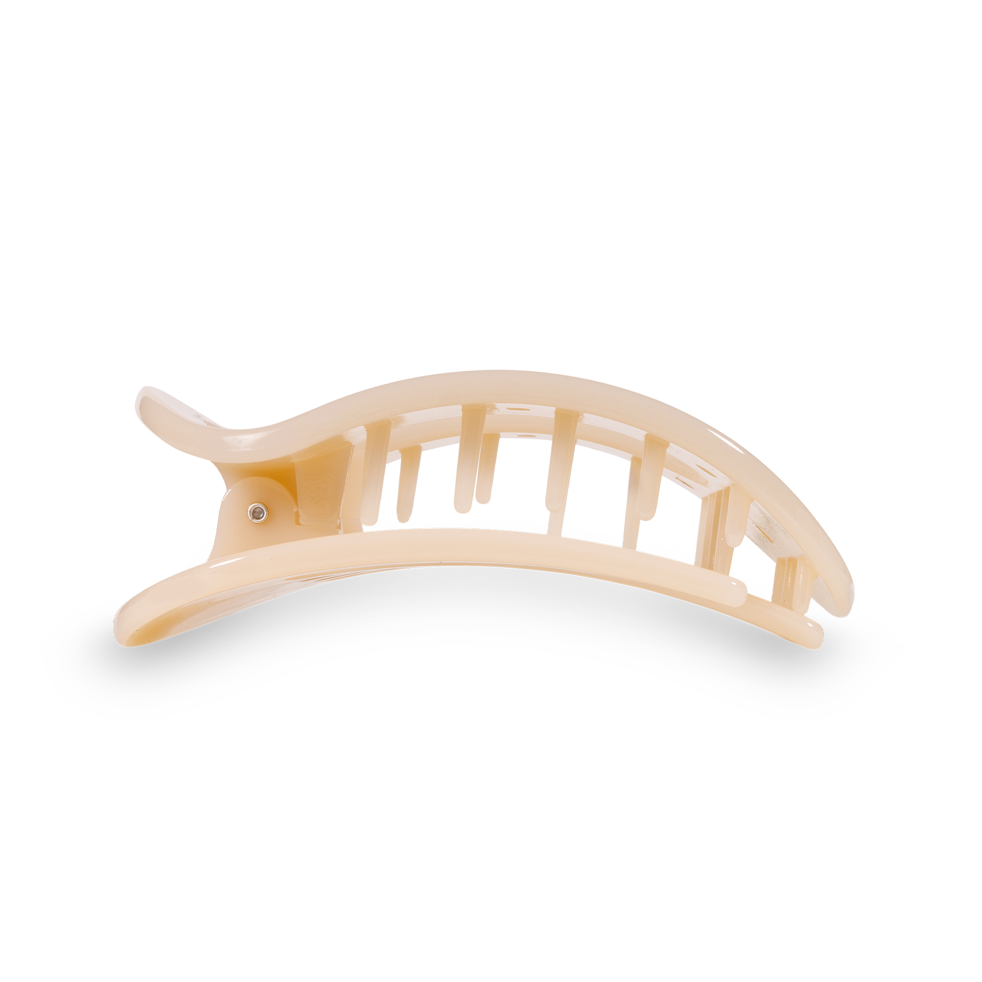 ALMOND BEIGE SMALL FLAT ROUND CLIP