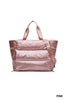 Puffy Quilted Waterproof Travel Sports Tote Bag