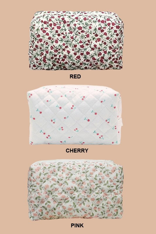 Quilted cosmetic bag