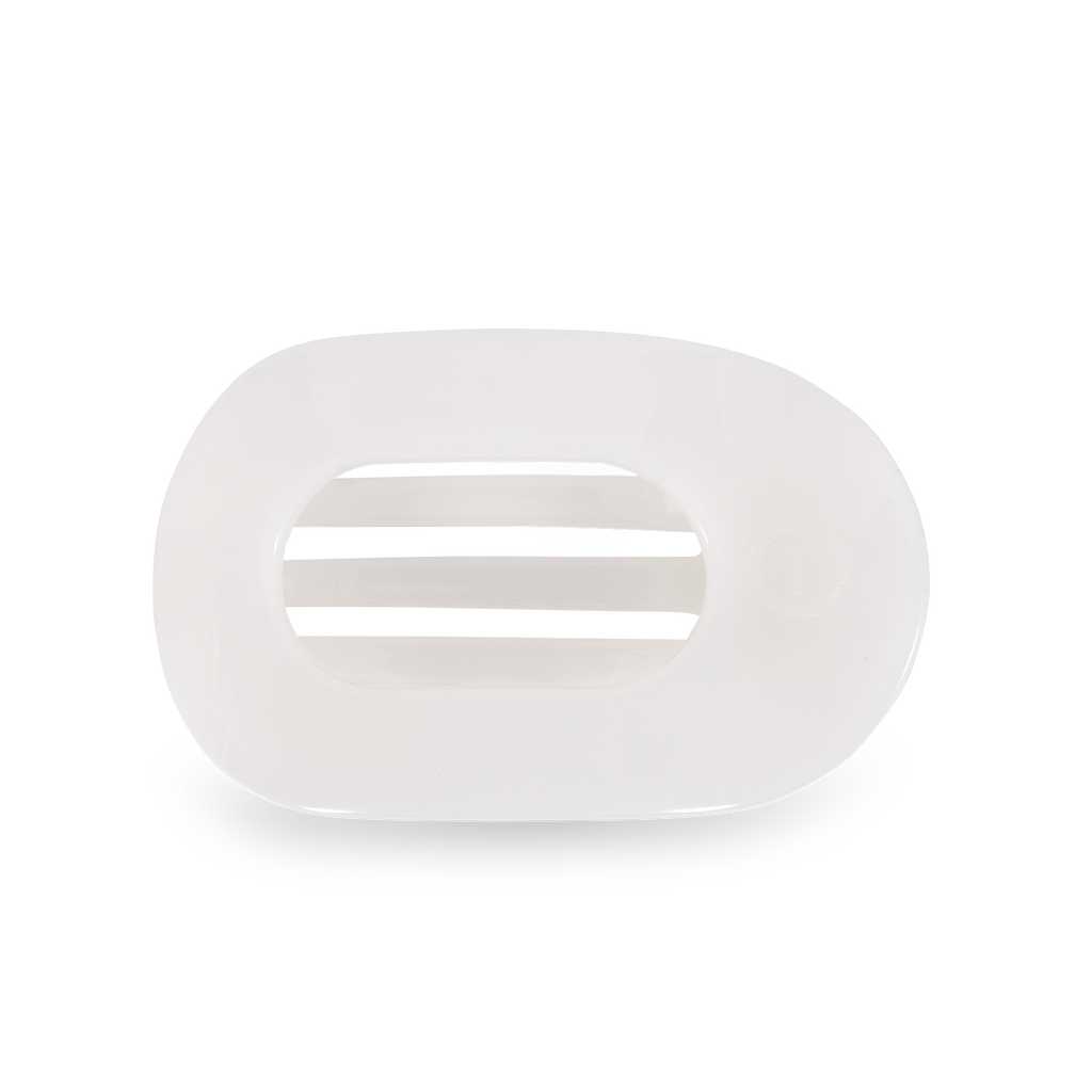 COCONUT WHITE SMALL FLAT ROUND CLIP