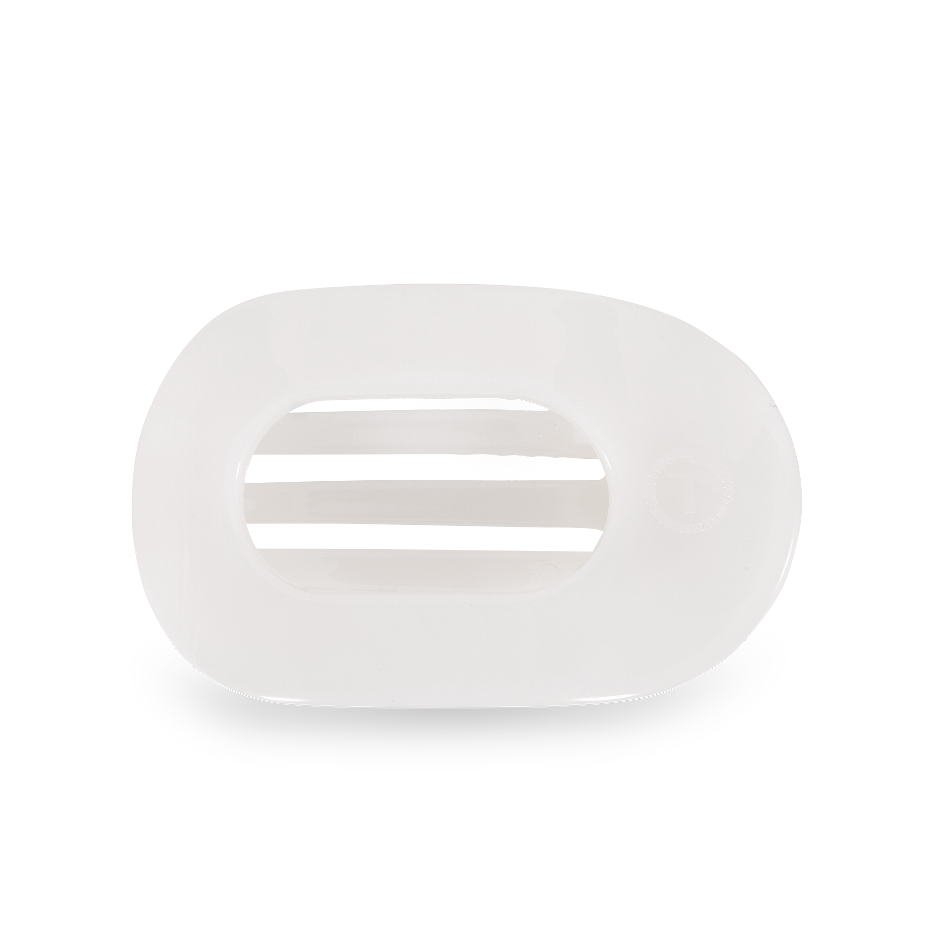 COCONUT WHITE SMALL FLAT ROUND CLIP