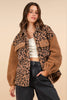 OVERSIZED LEOPARD PRINTED FLEECE JACKET