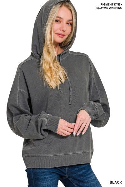 ZENANA FRENCH TERRY PIGMENT DYE HOODIE