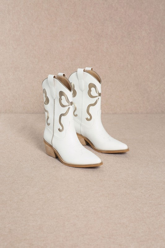 METALLIC BOW BOOTS