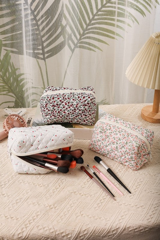 Quilted cosmetic bag