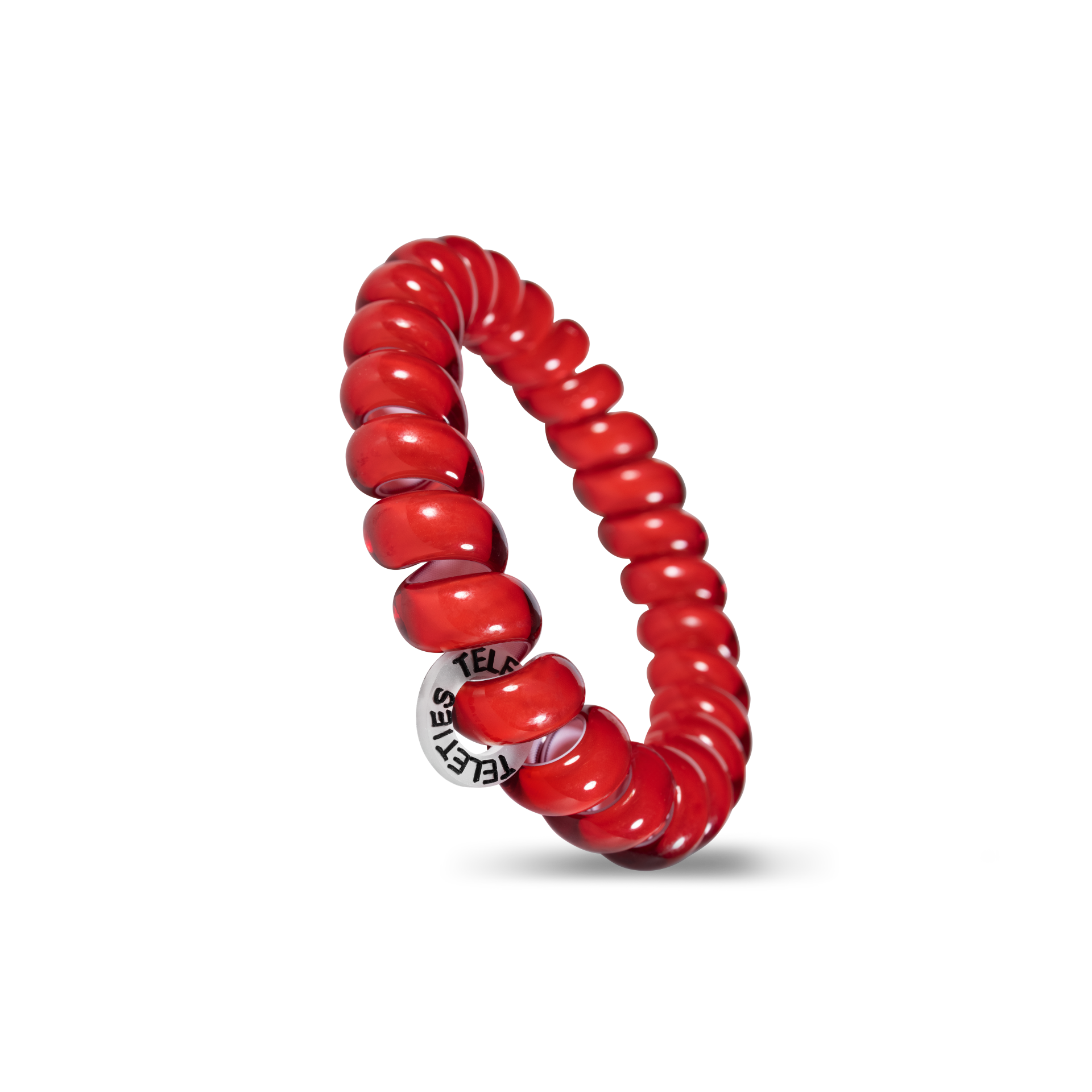 Scarlet Red - Large Spiral Hair Coils, Hair Ties, 3-pack