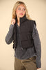 Side Bow Tie Front Zipper Crop Puffer Vest