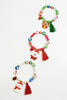 Christmas Charm with Tassel Bead Stretch Bracelet