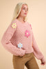 FLOWER KNIT SWEATER TOP