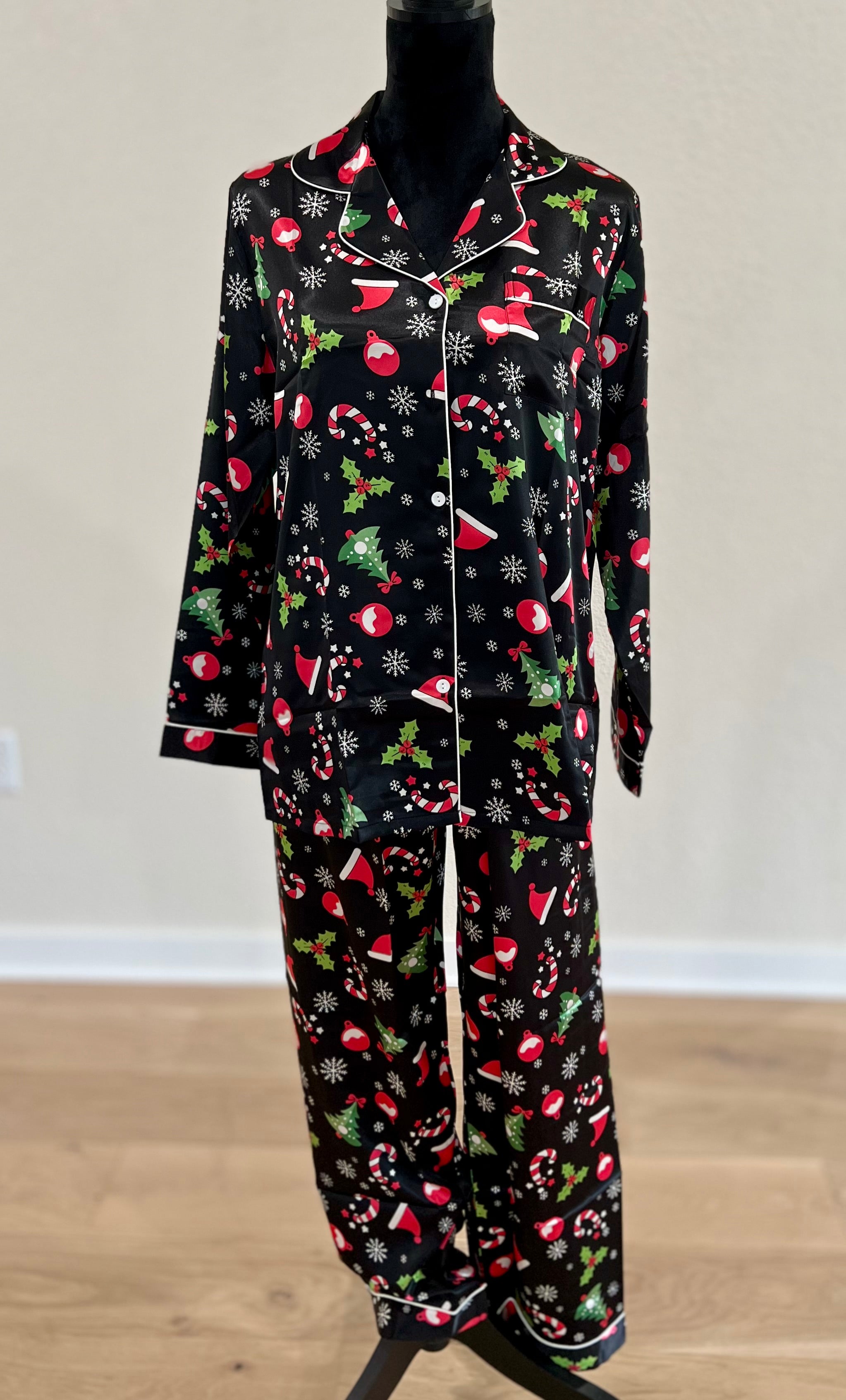 Sleigh All Day Satin Christmas Pajama Set