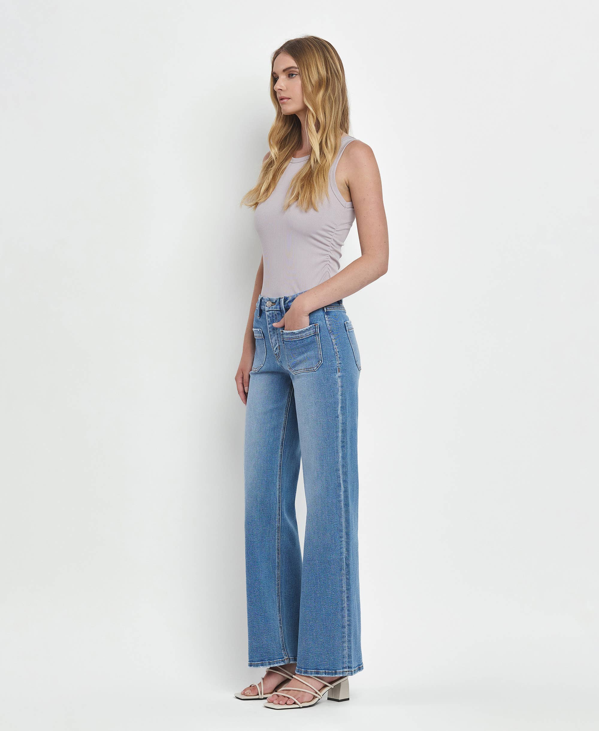 LOVERVET HIGH RISE WIDE LEG JEANS