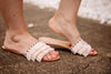 FINE SATIN FRINGE TASSEL FLAT SANDAL