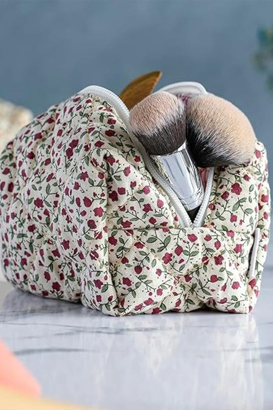 Quilted cosmetic bag