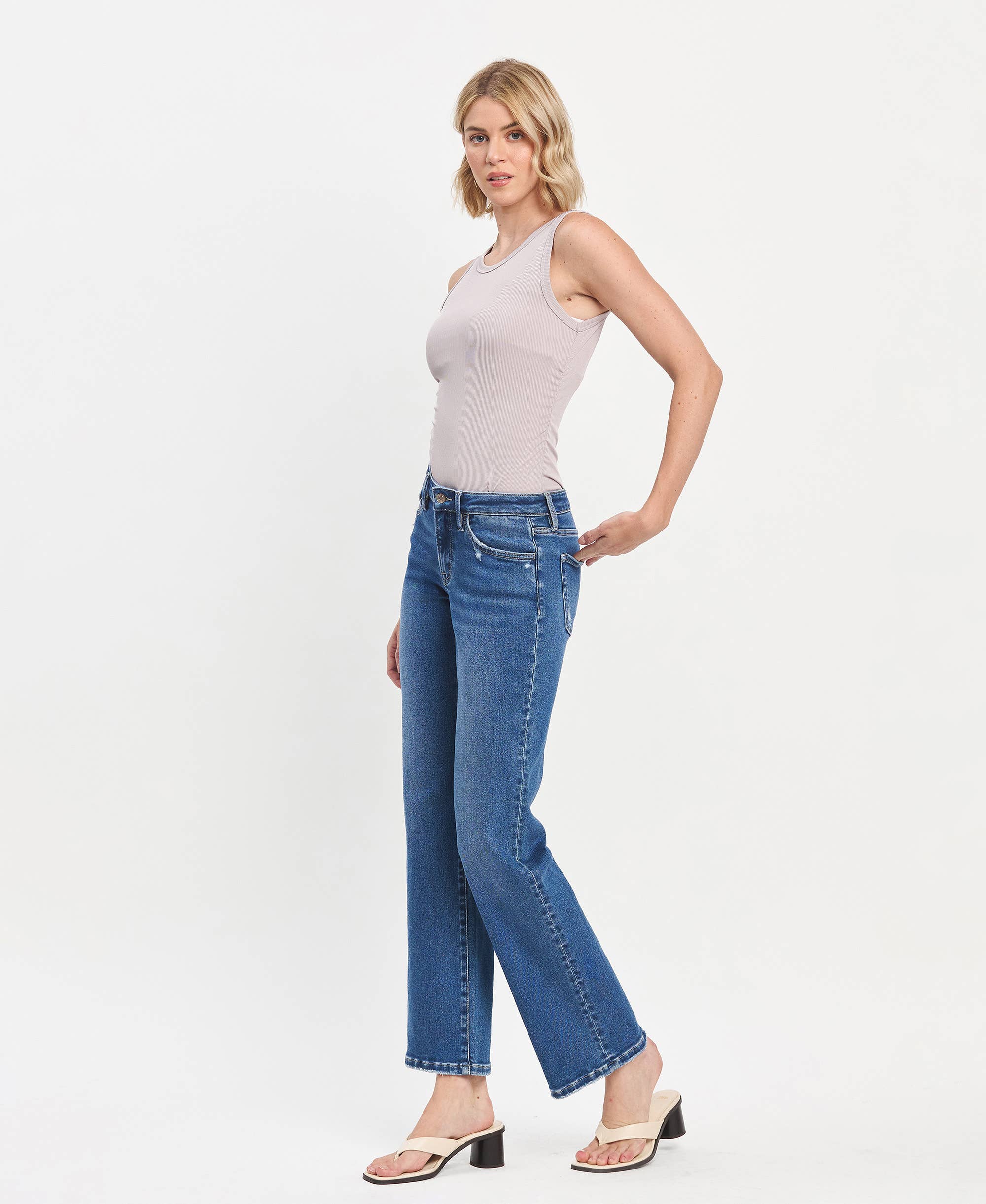 LOVERVET MID RISE FULL LENGTH STRAIGHT LEG JEANS