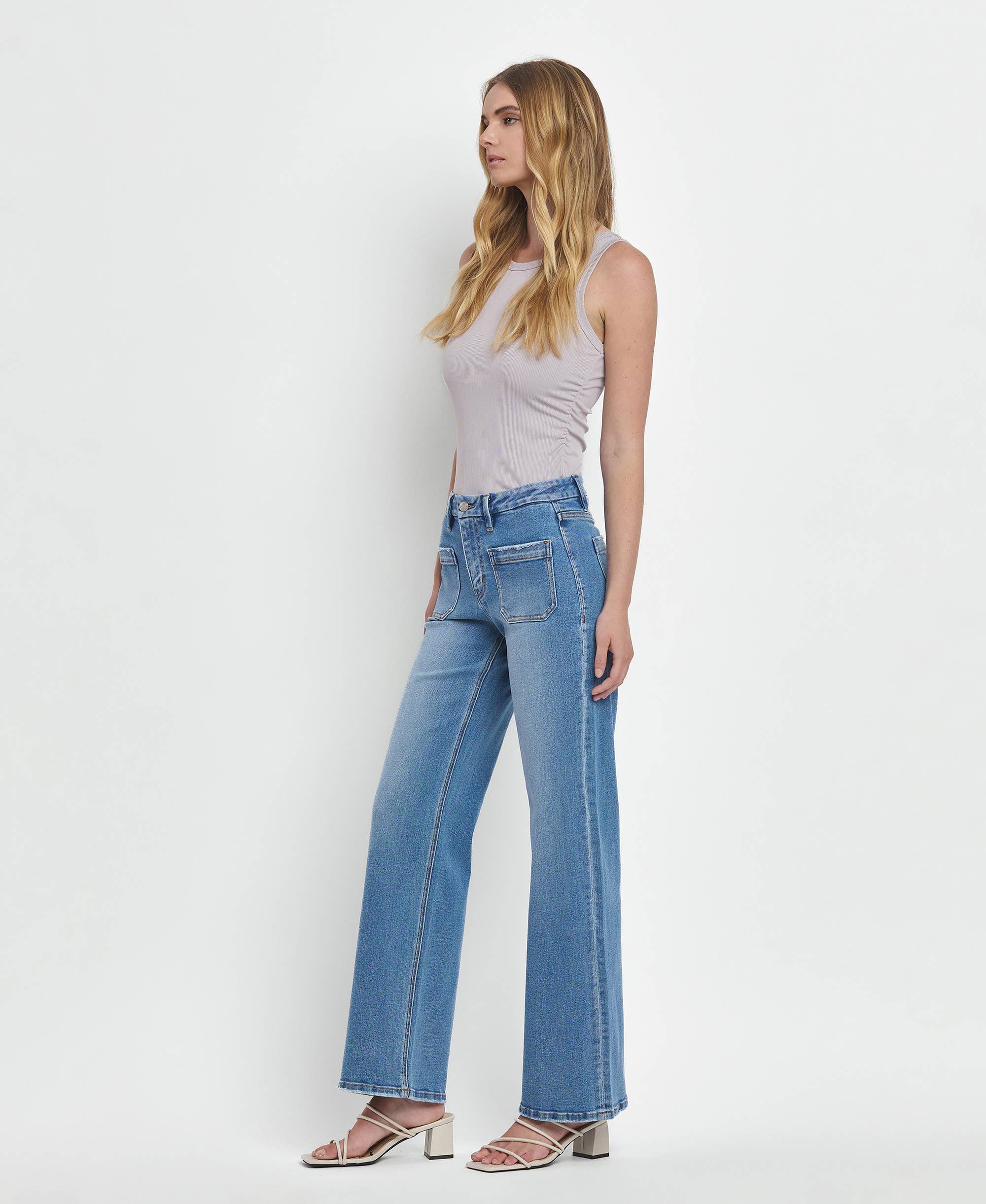 LOVERVET HIGH RISE WIDE LEG JEANS