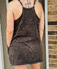 ZENANA ACID WASH MINI DRESS