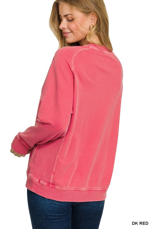 ZENANA Enzyme Washed French Terry Crewneck