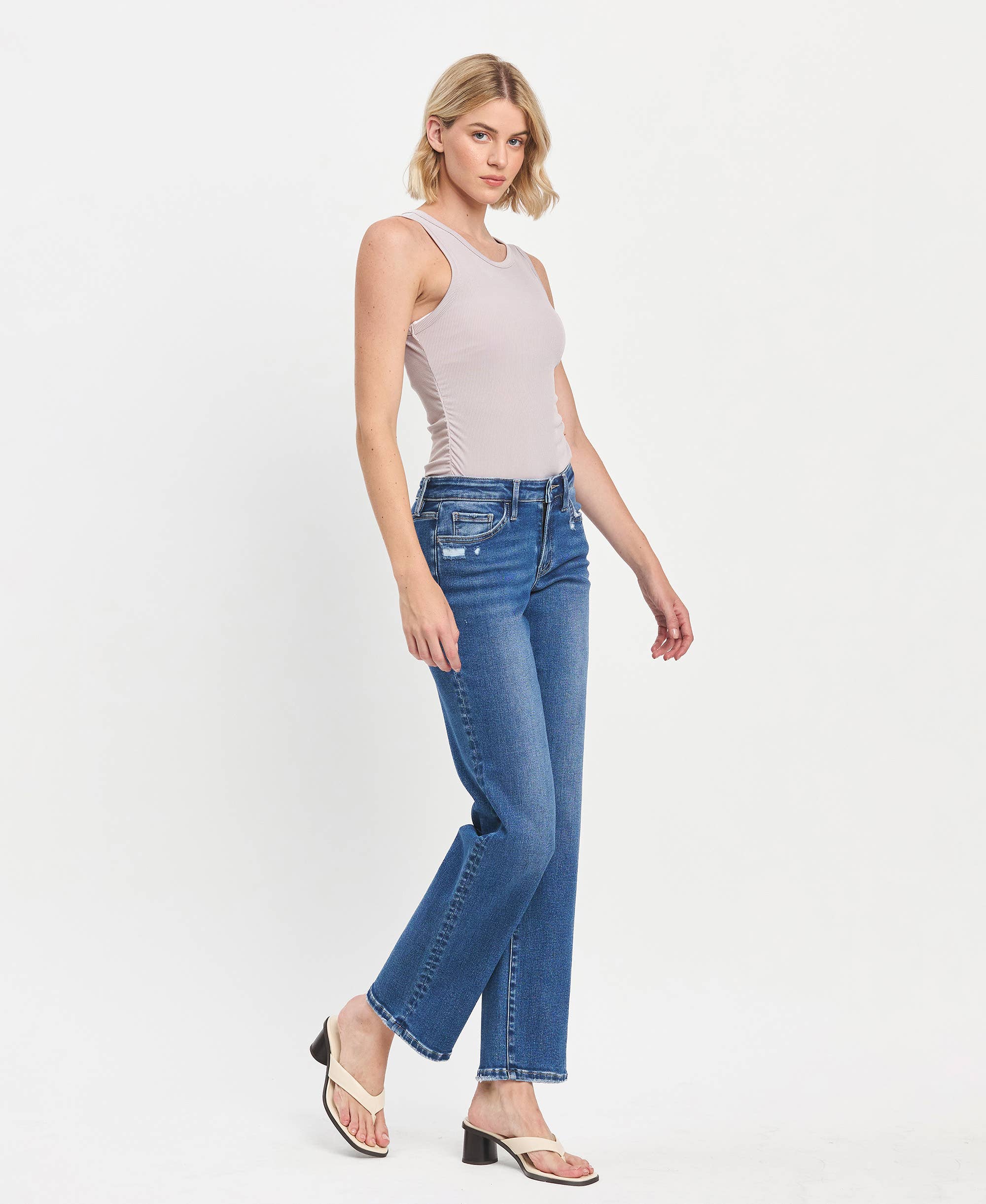 LOVERVET MID RISE FULL LENGTH STRAIGHT LEG JEANS