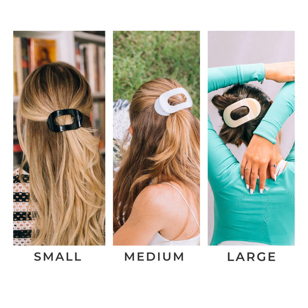 ALMOND BEIGE MEDIUM FLAT ROUND CLIP