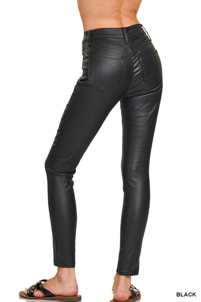 Zenana Faux Leather Stretch Jeans