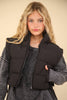 Side Bow Tie Front Zipper Crop Puffer Vest