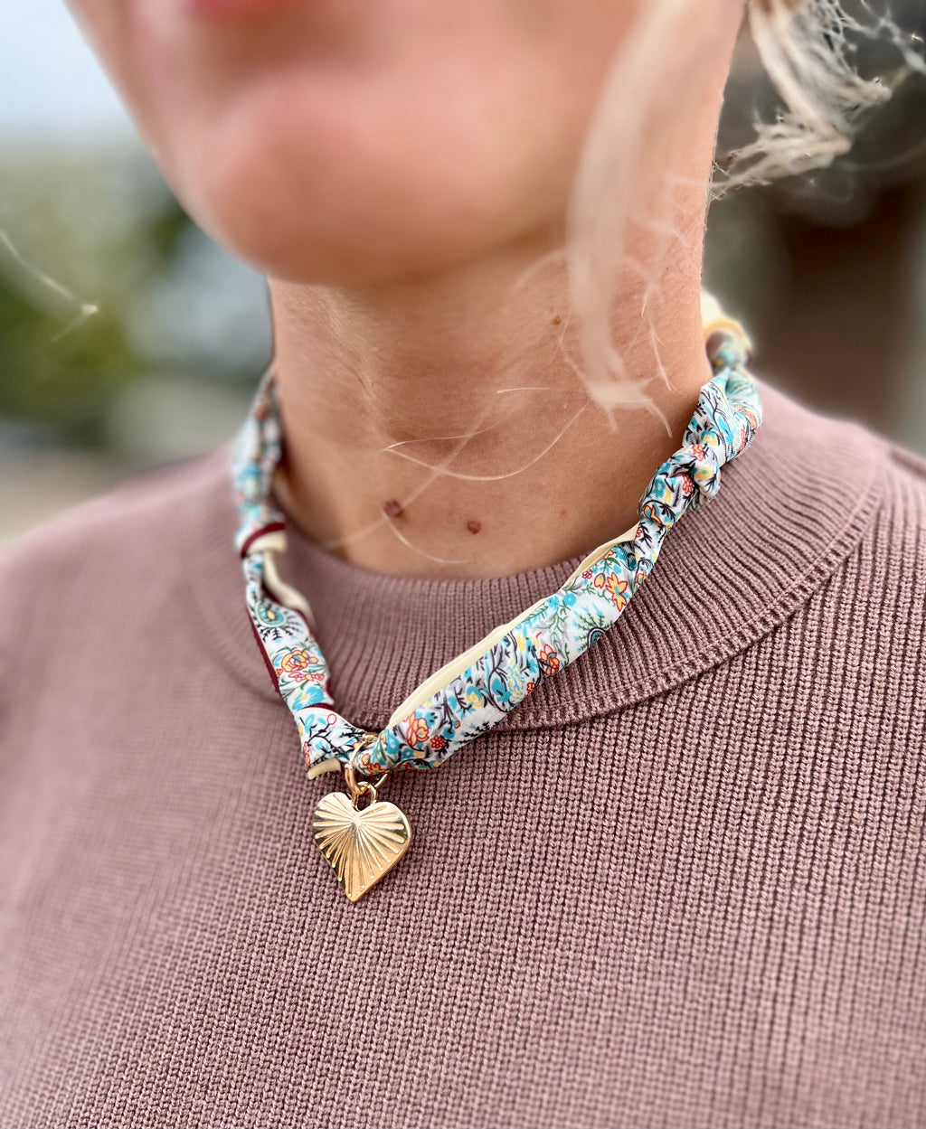 Handcrafted Scarf Interchangeable Charm Necklace