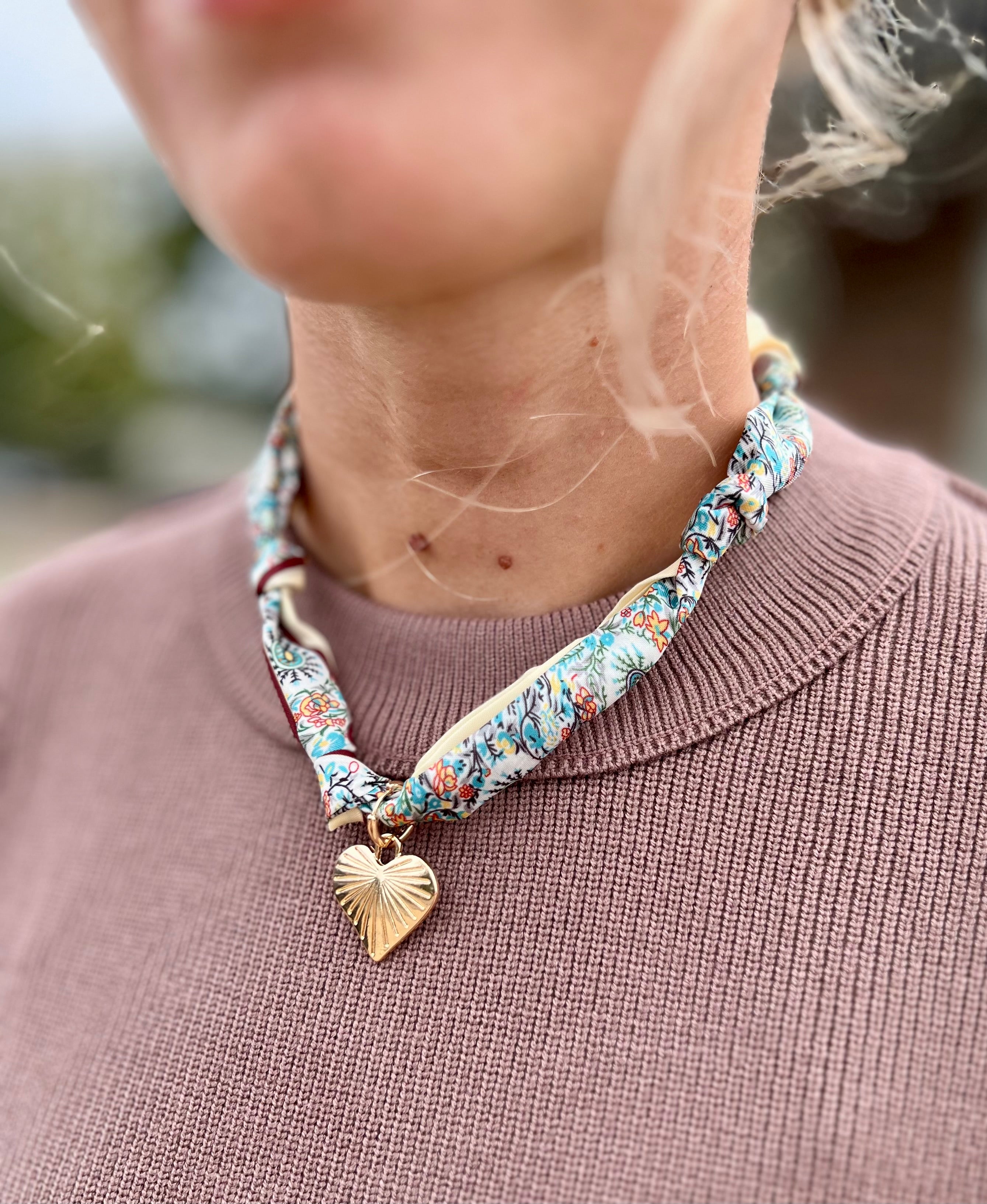 Handcrafted Scarf Interchangeable Charm Necklace