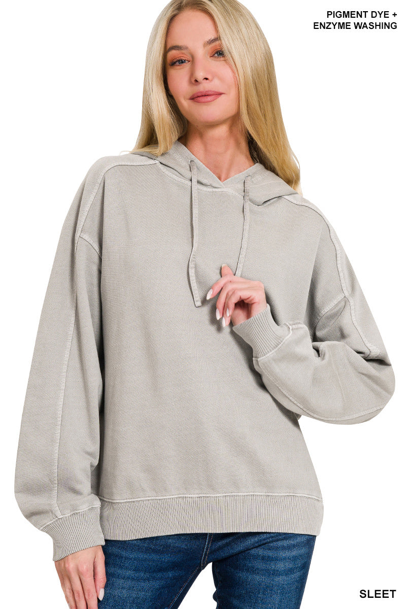 ZENANA FRENCH TERRY PIGMENT DYE HOODIE