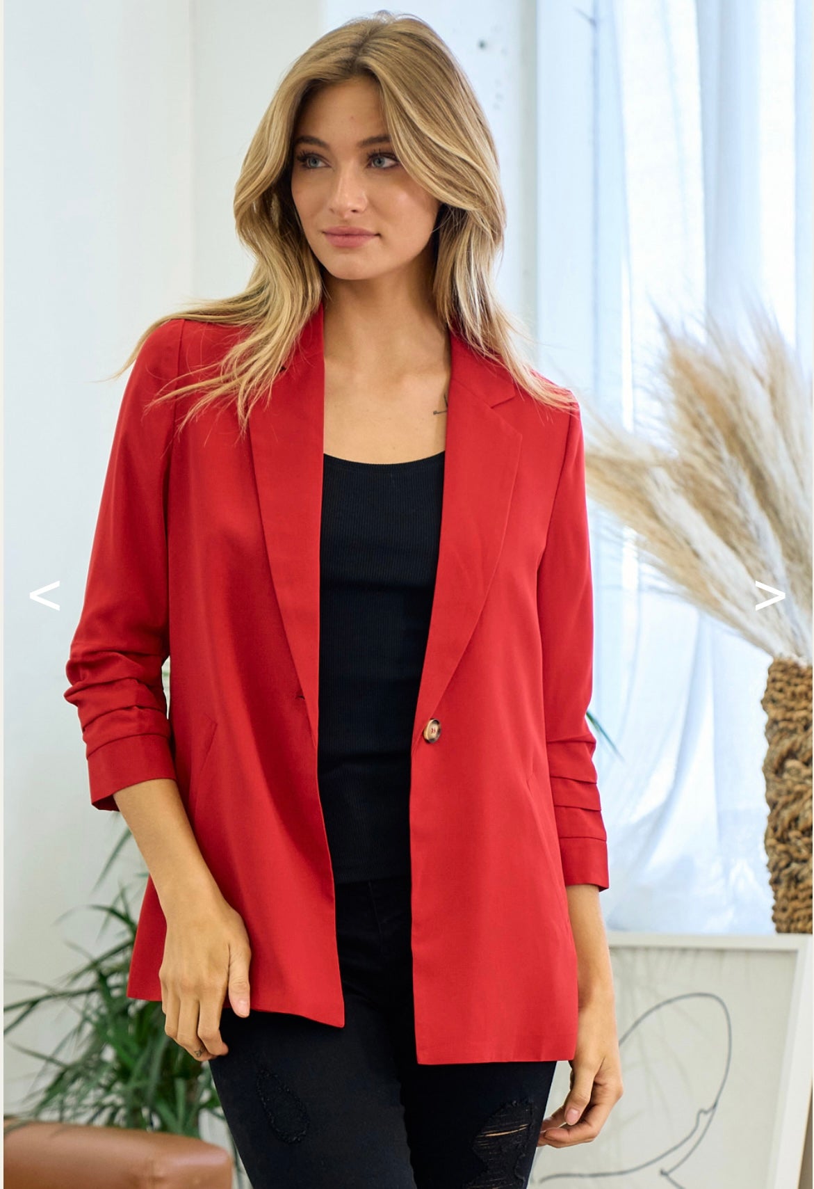 Tucked Sleeve Detail Blazer