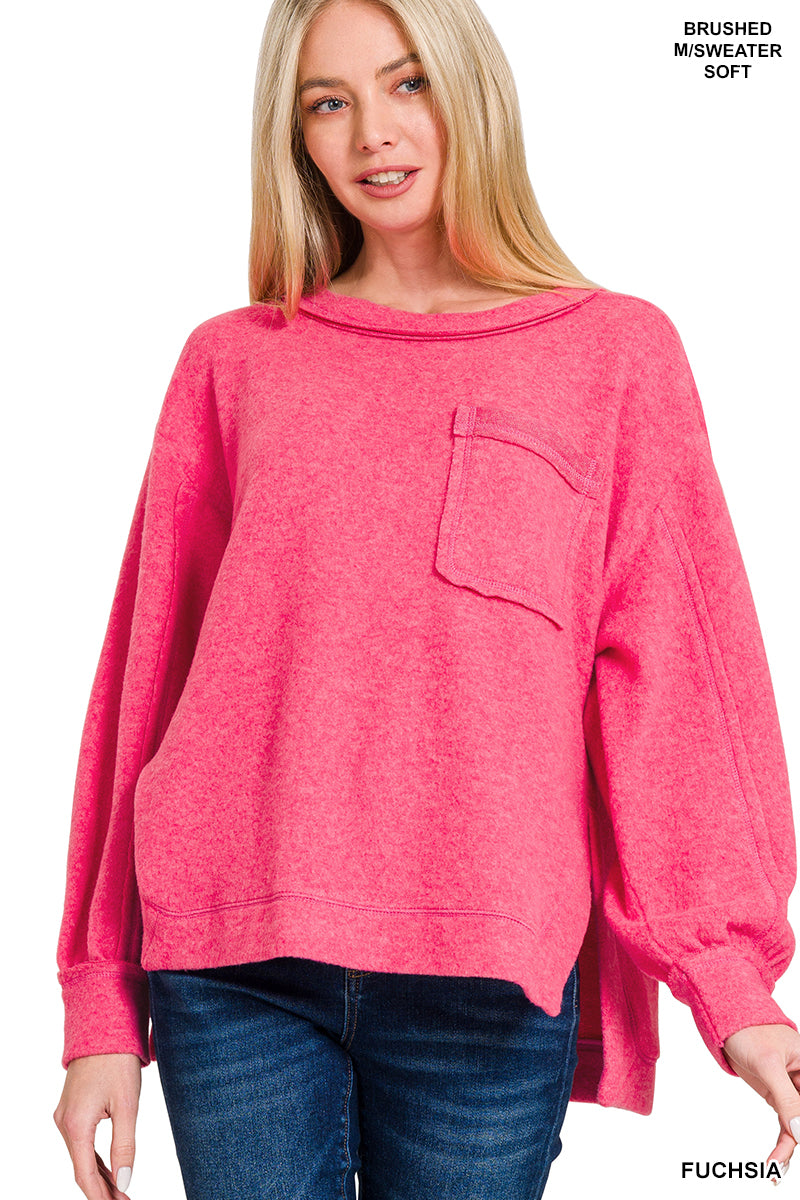 ZENANA HACCI HI-LOW SWEATER