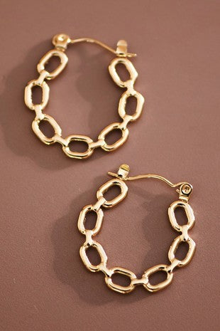 18K NON-TARNISH CHAIN HOOPS