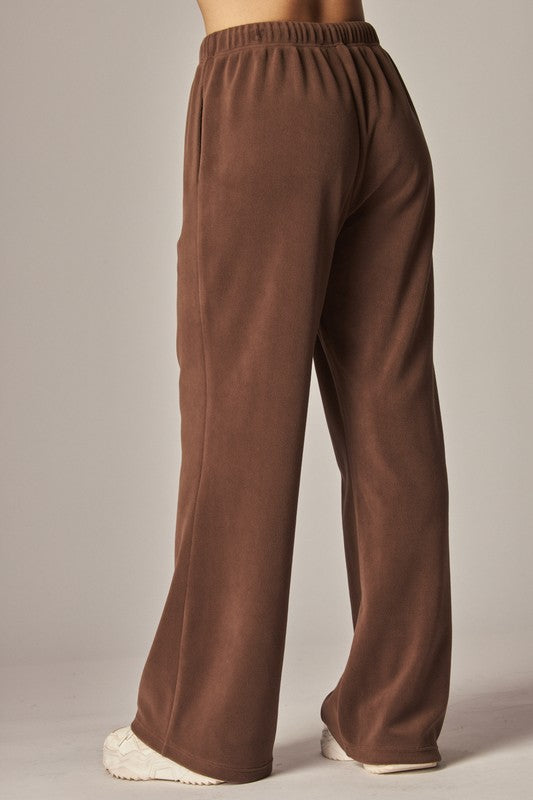 COZY FLEECE WIDE LEG PANT- 3 COLORS