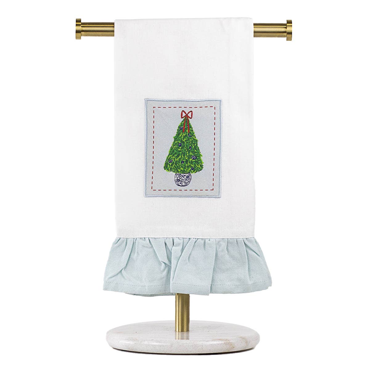 Christmas Topiary Ruffle Hand Towel