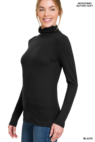 ZENANA PREMIUM MICROFIBER MOCK NECK TOP