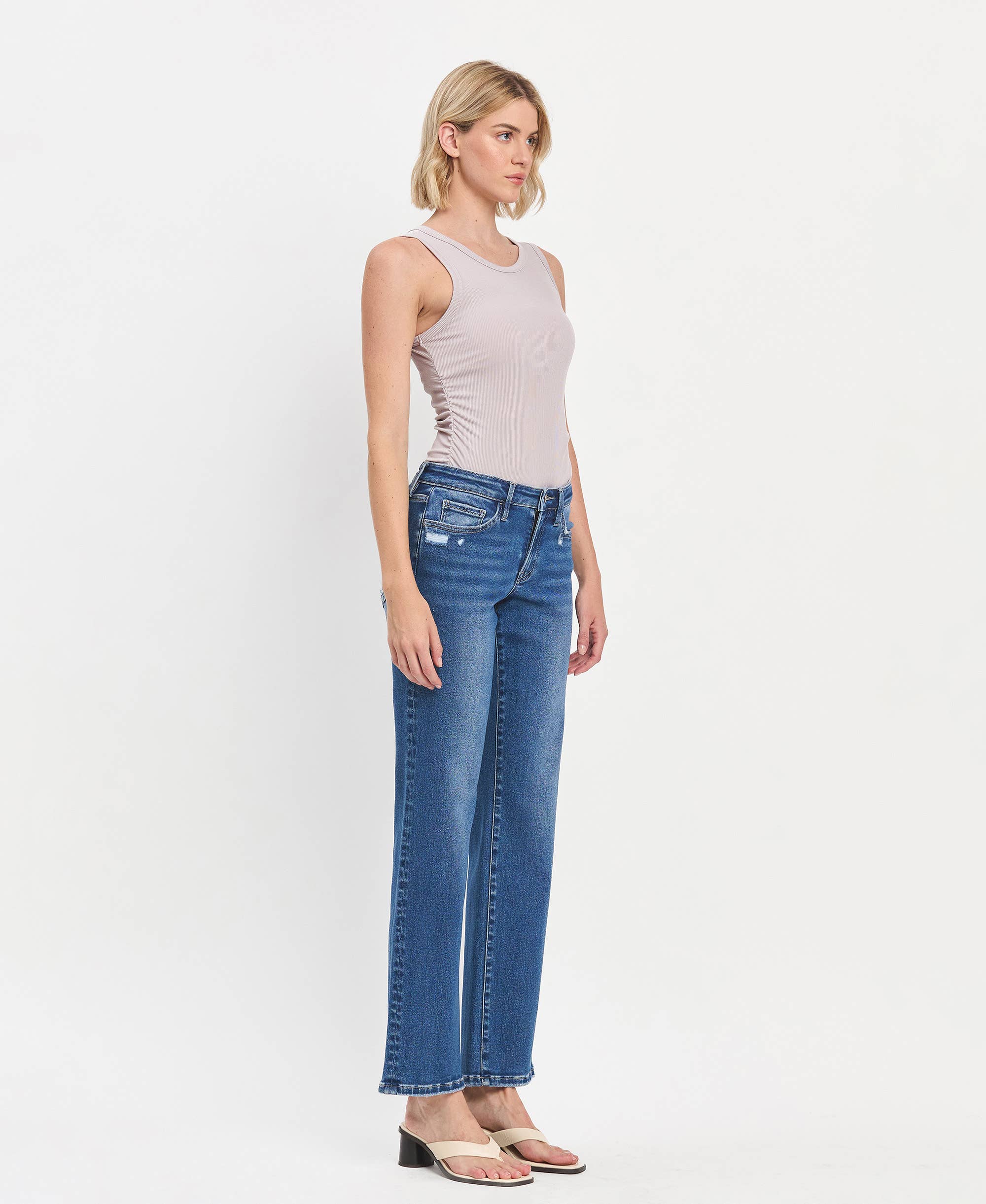 LOVERVET MID RISE FULL LENGTH STRAIGHT LEG JEANS