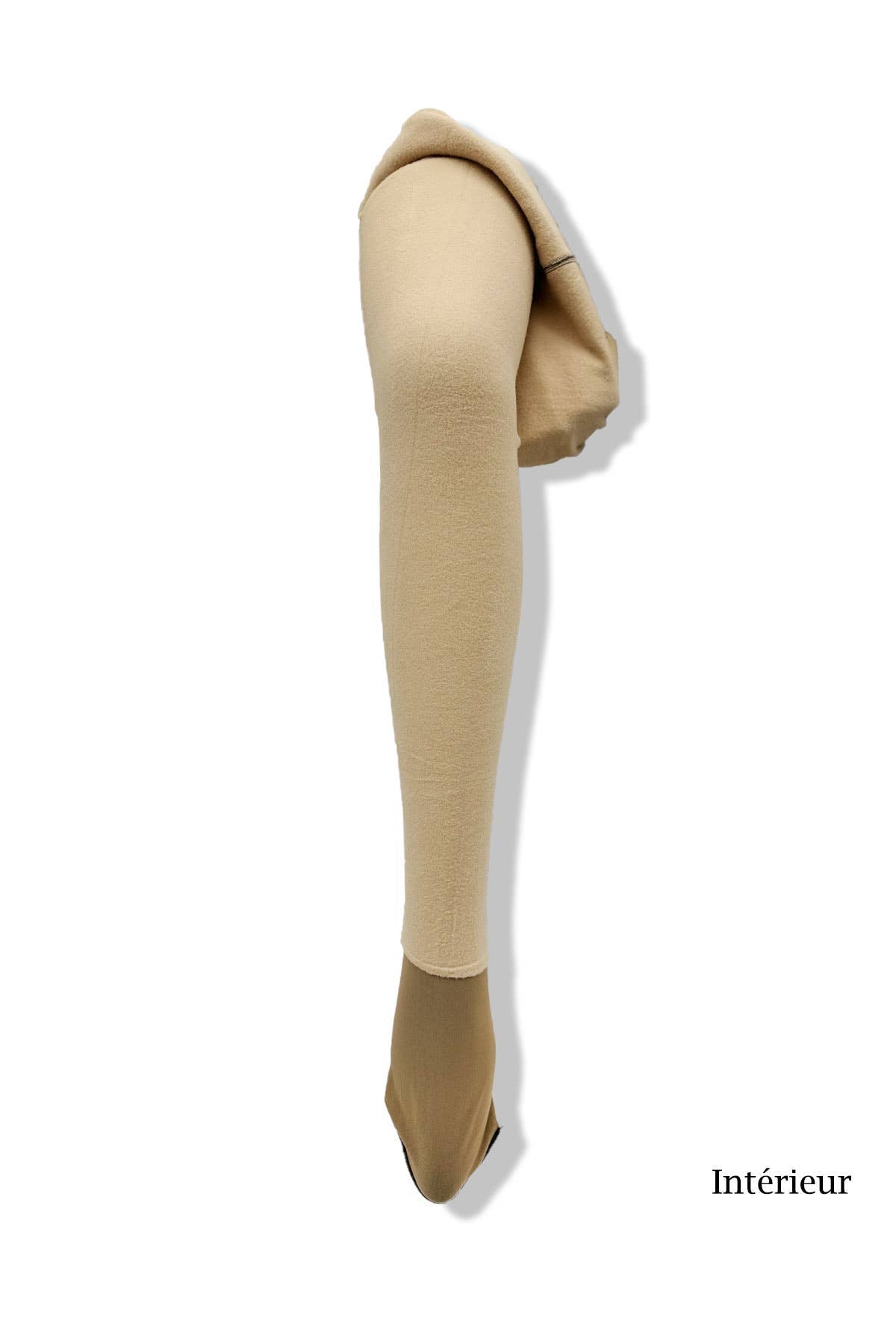 Faux Transparent Fleece Tights Light Brown/Tan