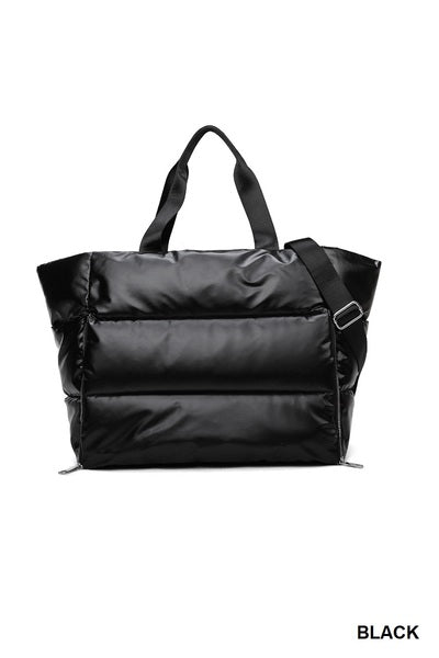 Puffy Quilted Waterproof Travel Sports Tote Bag