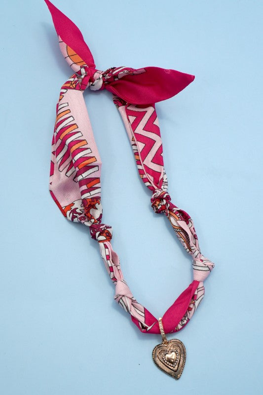 Handcrafted Scarf Interchangeable Charm Necklace
