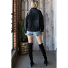 LEOPARD SPLICING DENIM JACKET