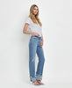 LOVERVET MID RISE CUFFED STRAIGHT JEANS