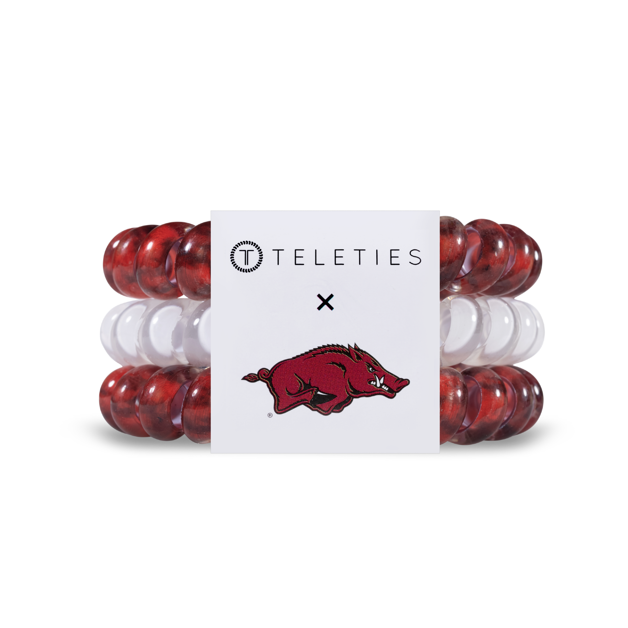 University of Arkansas - Large Spiral Hair Coils, Hair Ties