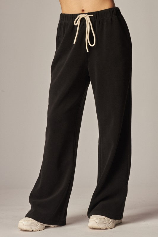 COZY FLEECE WIDE LEG PANT- 3 COLORS