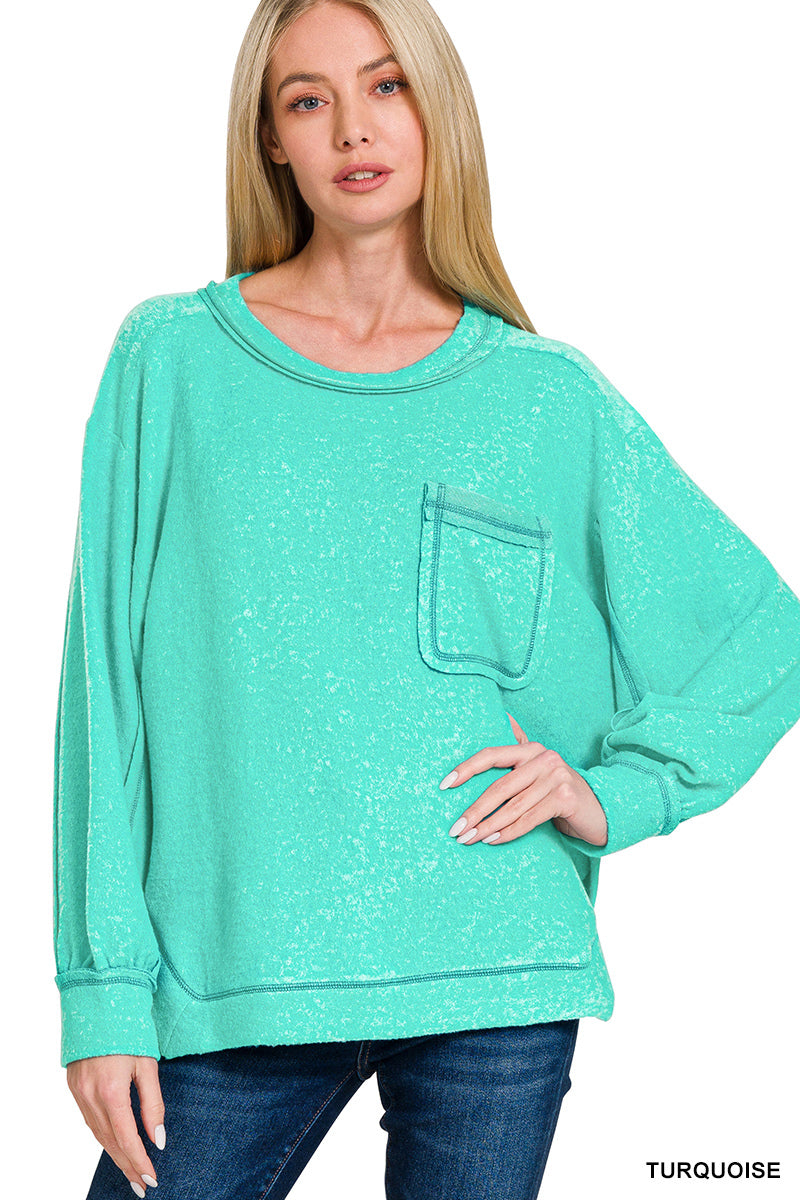 ZENANA HACCI HI-LOW SWEATER