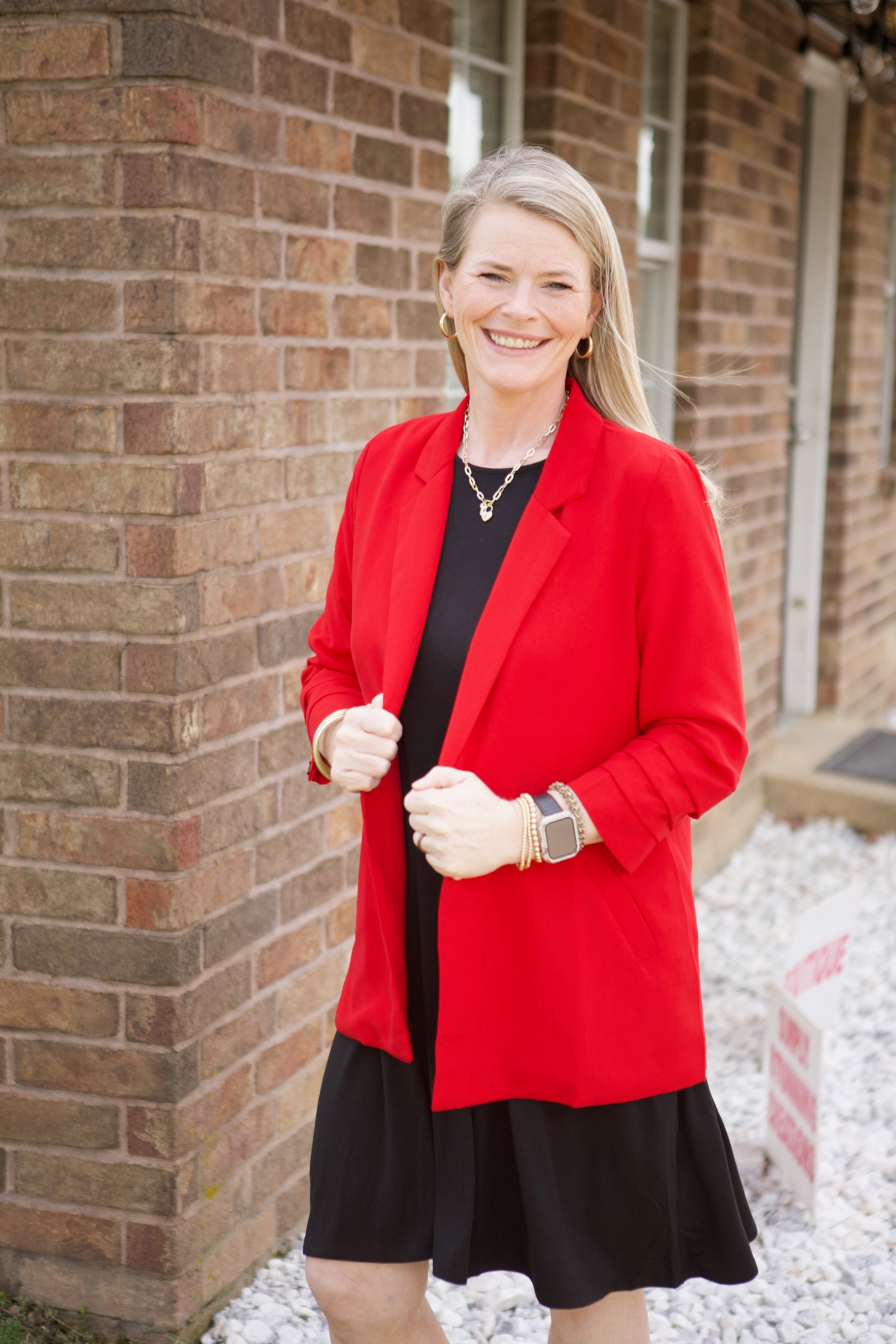 Tucked Sleeve Detail Blazer