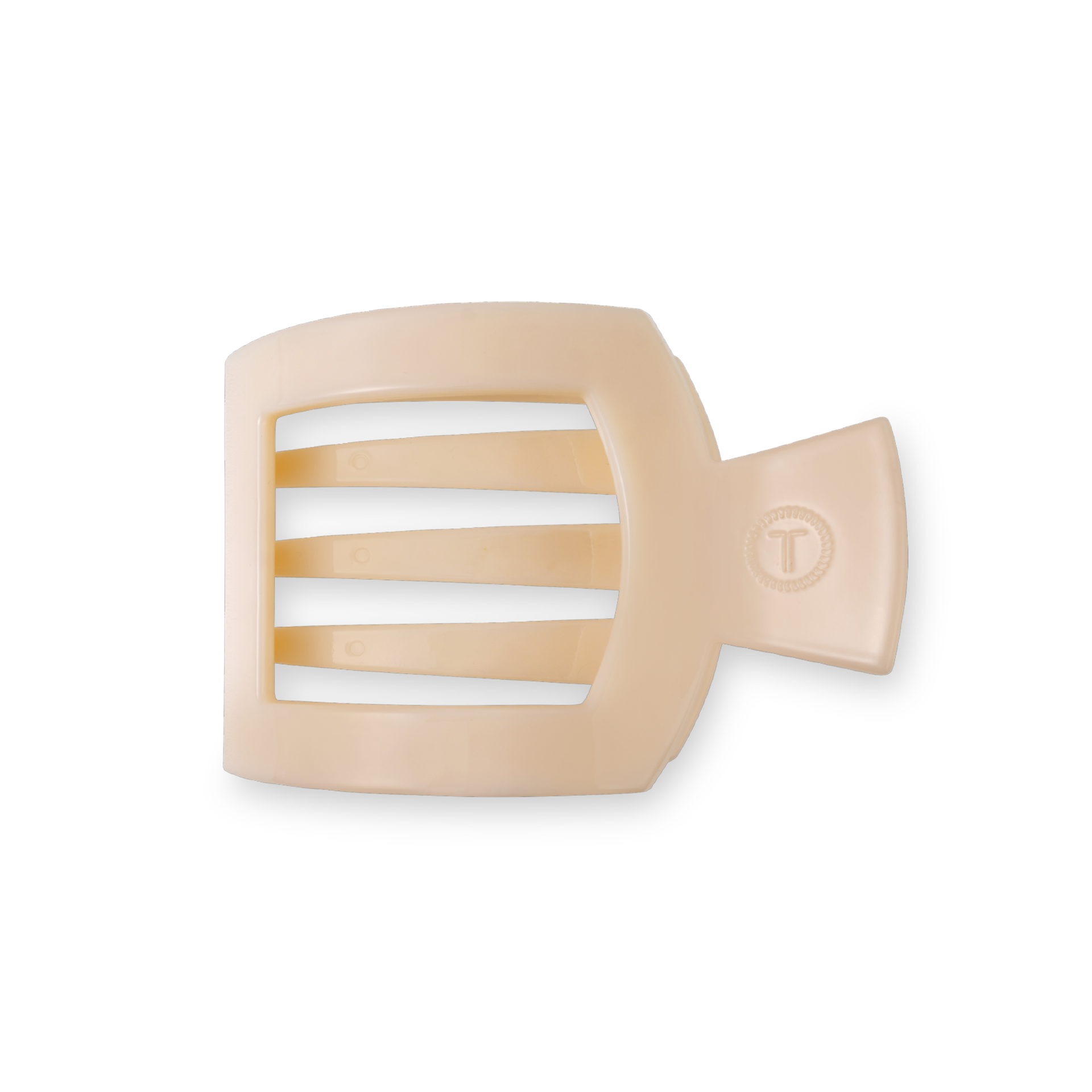 Almond Beige Small Flat Square Clip